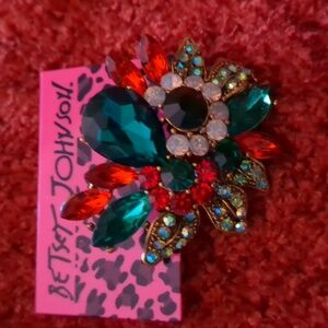 Betsy Johnson Colorful Flower Brooch/ Pendant